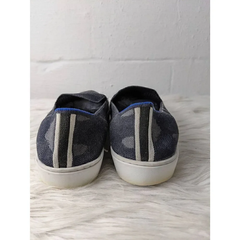 Rothy's Gray Camo Textile The‎ Original Slip On Sneakers Size 9.5 Womens Loafers